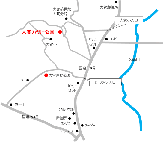 大賀ﾌｧﾐﾘｰ公園：地図