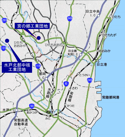 水戸北部中核工業団地マップ