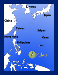 日本・パラオ地図