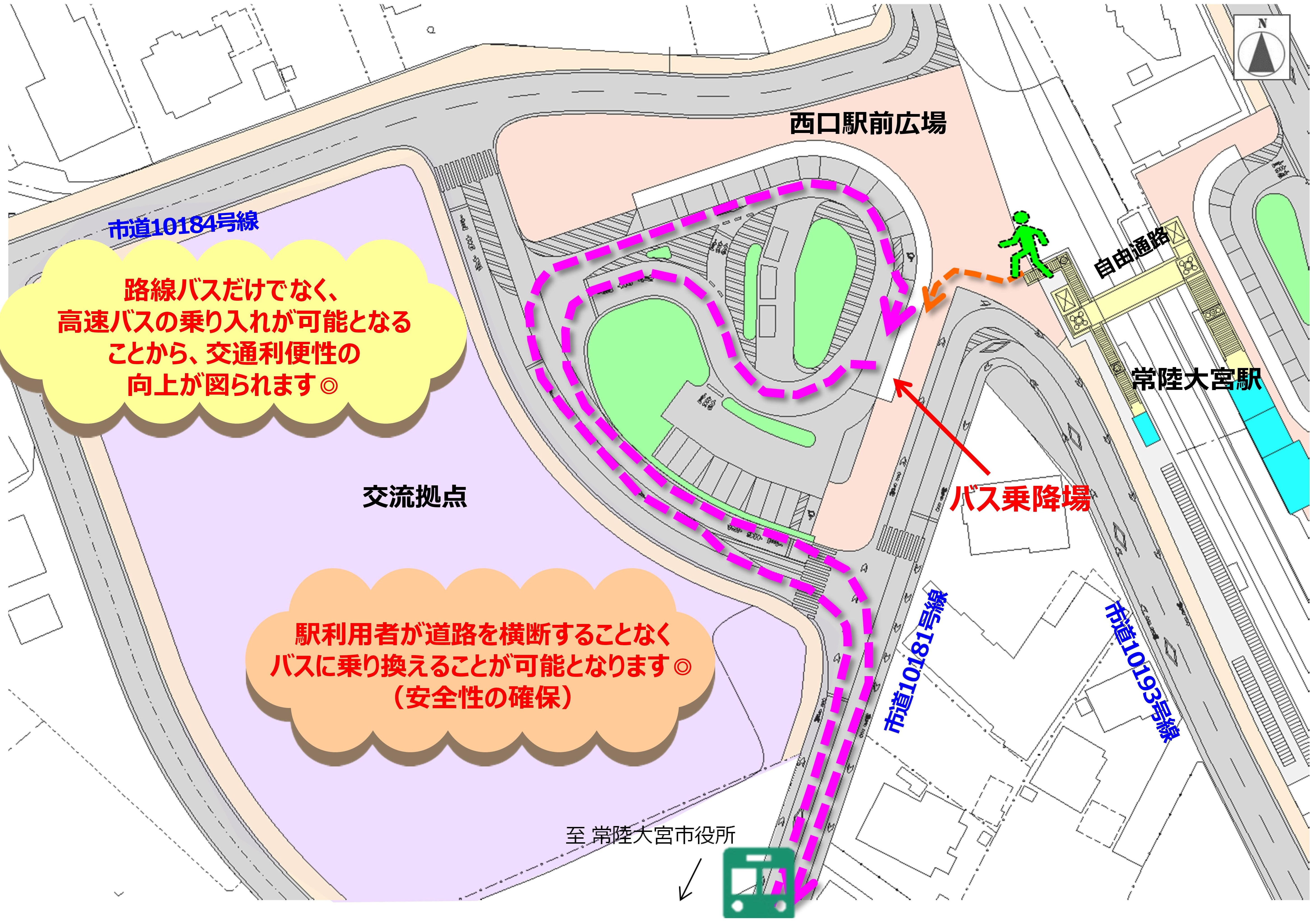 西口広場 バスの利用イメージ
