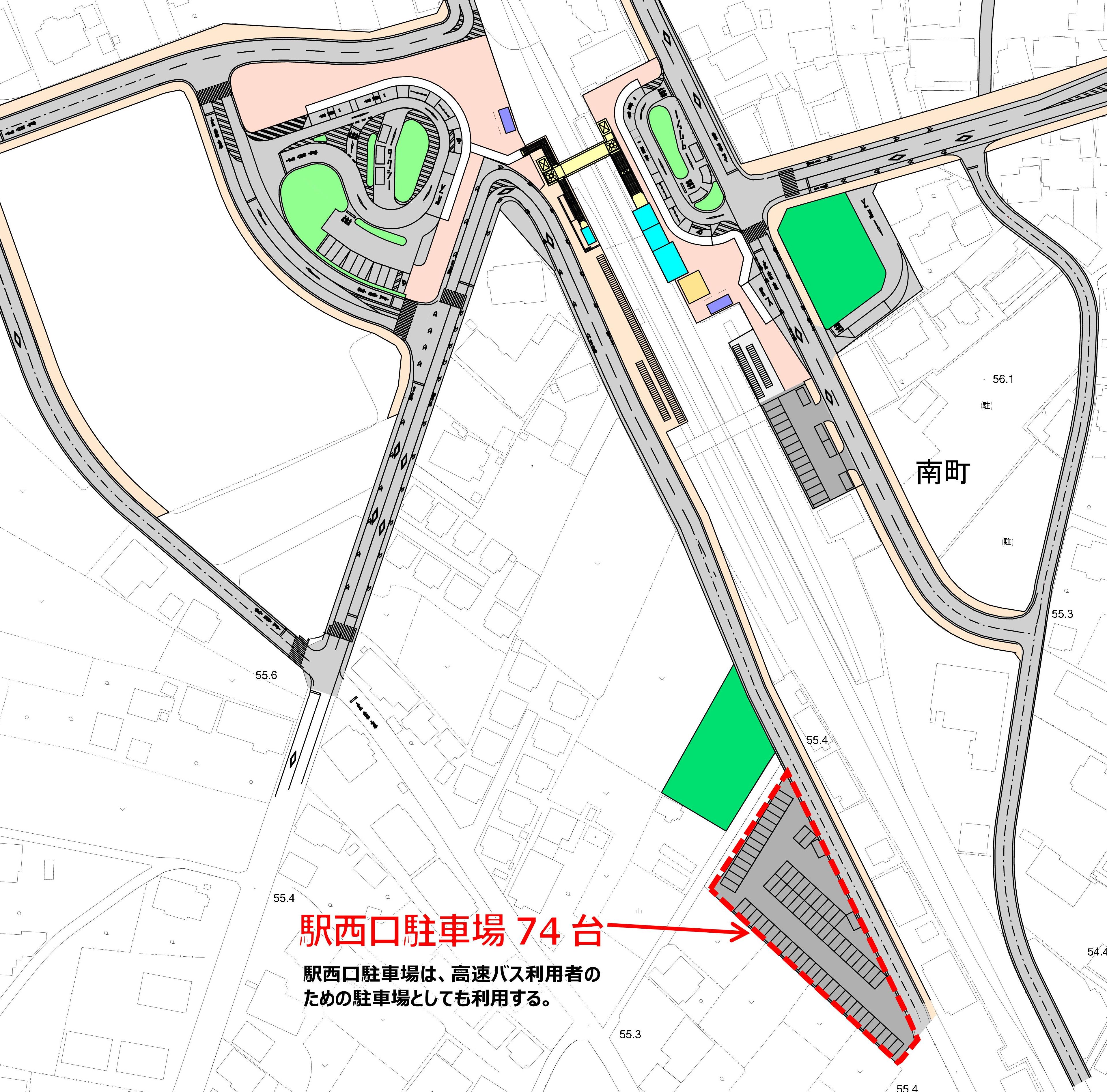 駅西駐車場位置図