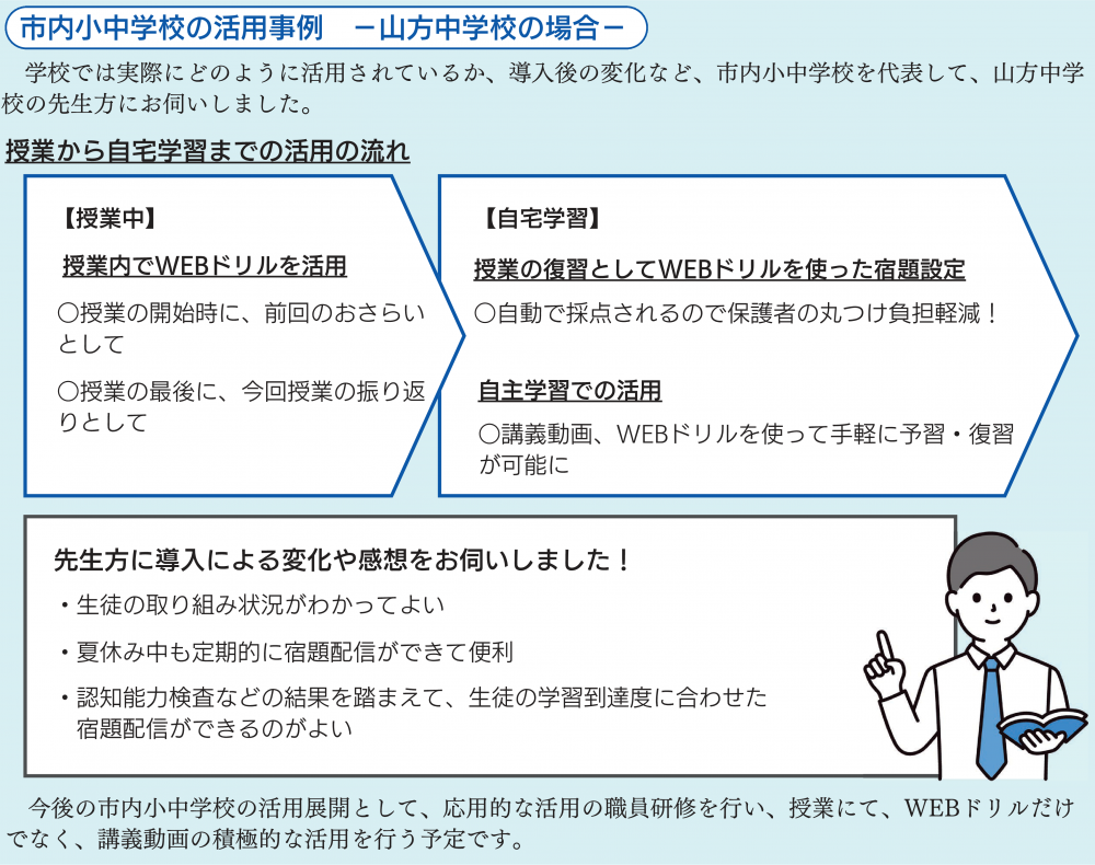 市内小中学校の活用事例（山方中学校の場合）