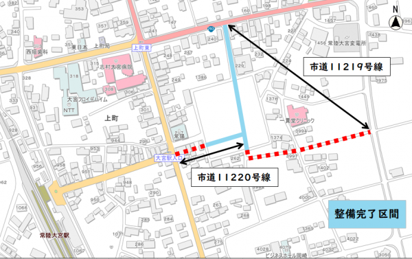 【完成位置図】市道11219号線外道路工事