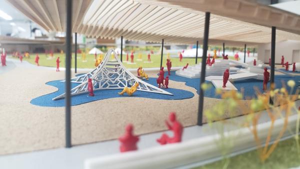 駅西交流拠点イメージパース（遊具アイレベル)