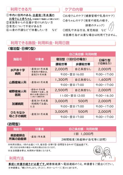 産後ケアチラシ（裏）