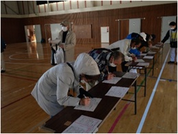 R7原子力災害広域避難訓練（一時集合所受付）