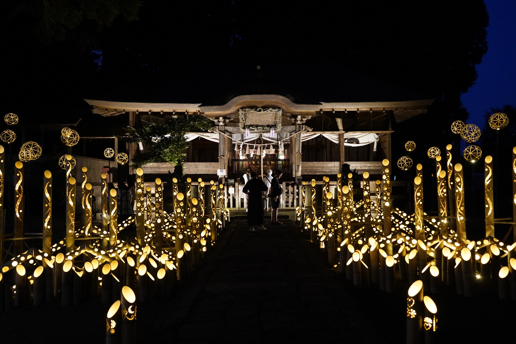 竹あかり甲神社