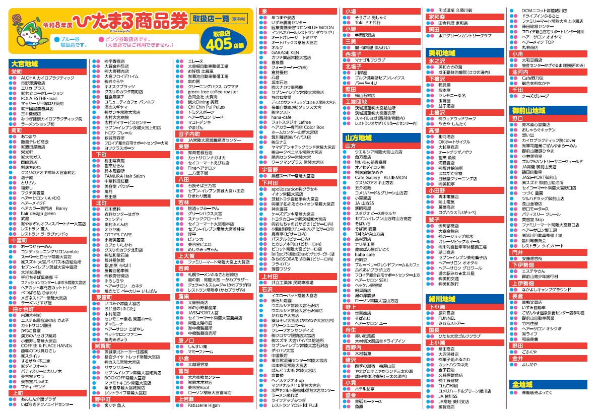 商品券取扱店舗一覧