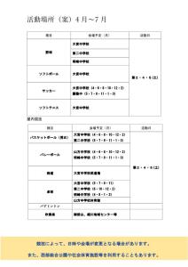 地域クラブ活動参加者裏
