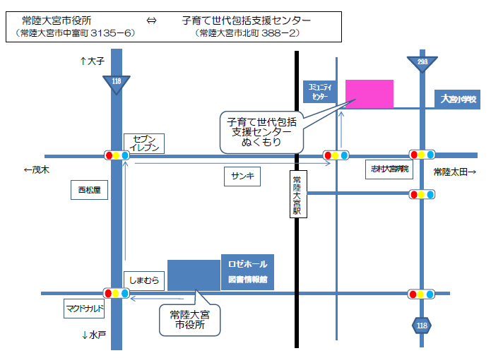 子育て世代包括支援センター地図